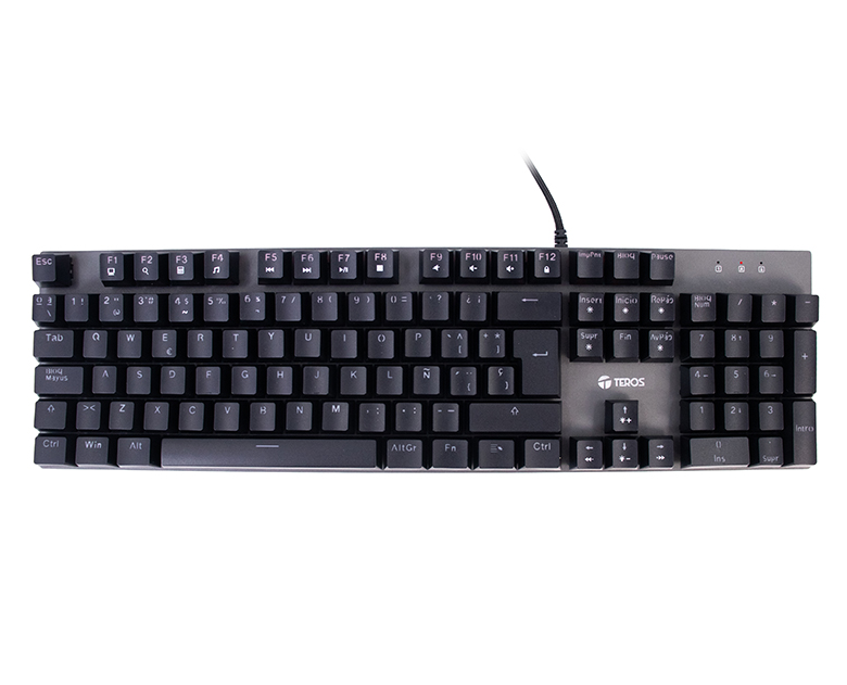 Teclado gamer TEROS TE-4074G, RGB, USB 2.0, negro